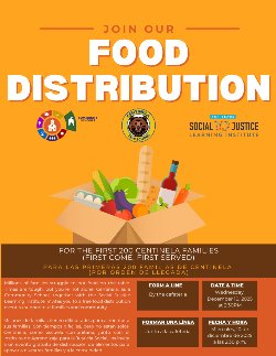 Food Distribution Flyer for November in English and Spanish